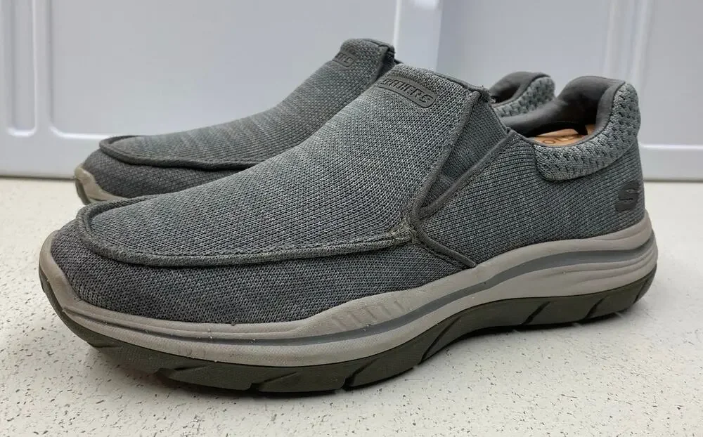 Men Skechers Expected 2.0 Andro Memory Foam canvas slip-on loafers shoes, 8
